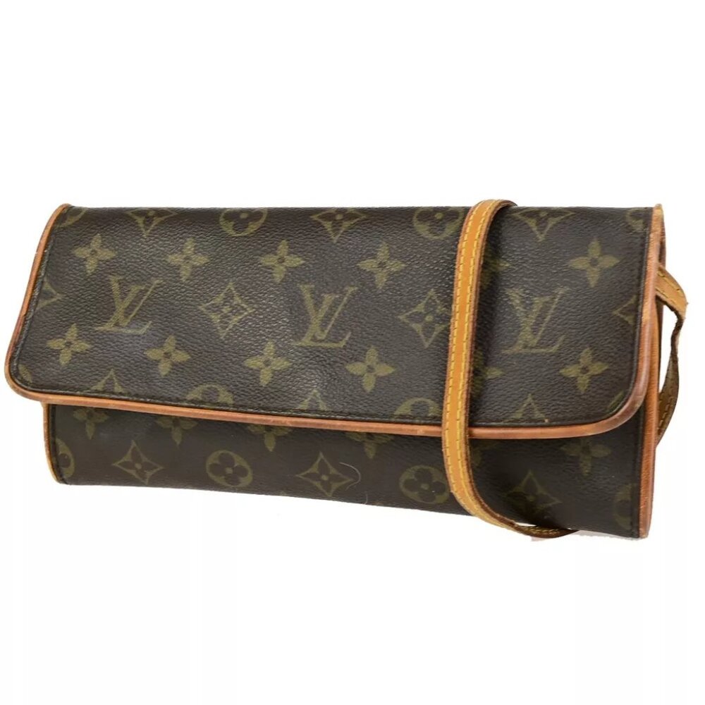 LOUIS VUITTON Pochette Twin GM 2Way Shoulder Bag Monogram Brown M51852 61ED359